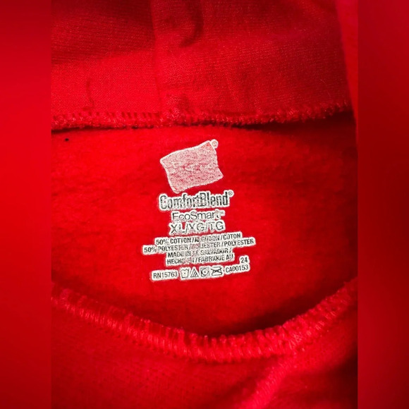 Wisconsin Hoodie Mens X-Large Red Pullover Sweatshirt - Picture 5 of 7